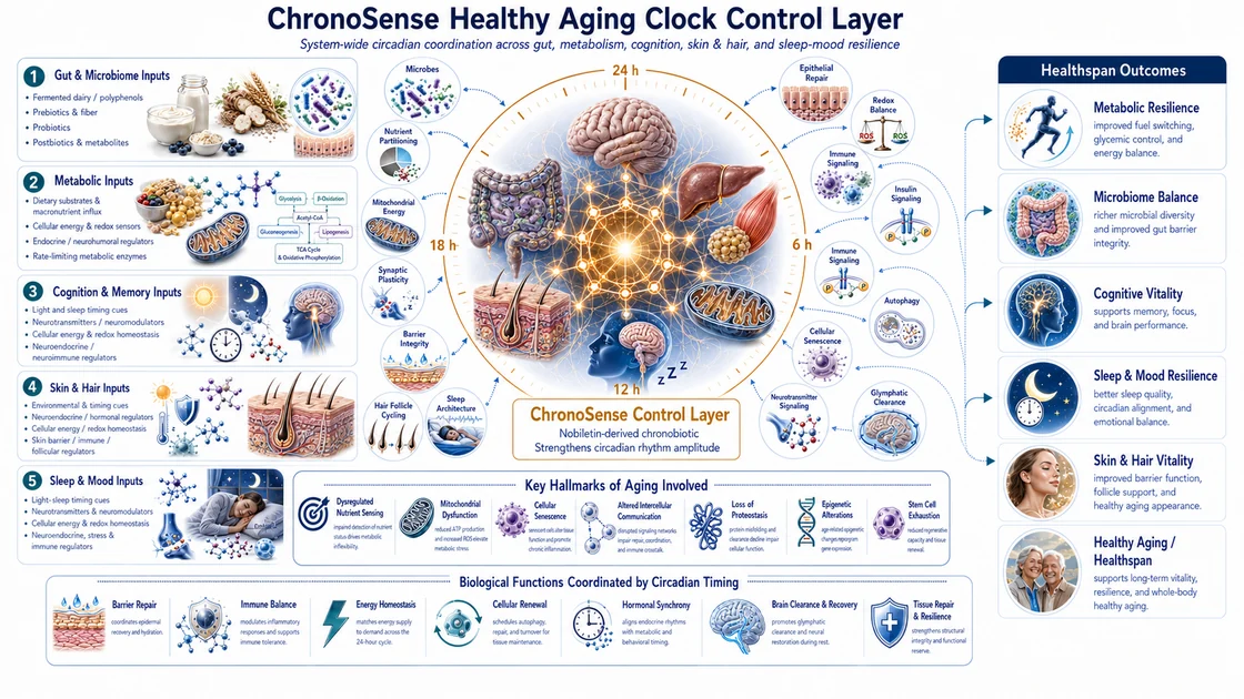 Integrated healthy-aging clock-control application visual